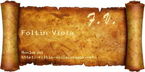 Foltin Viola névjegykártya